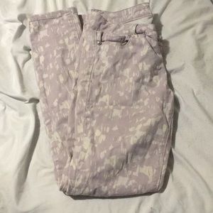 Pale purple and white skinny jeans